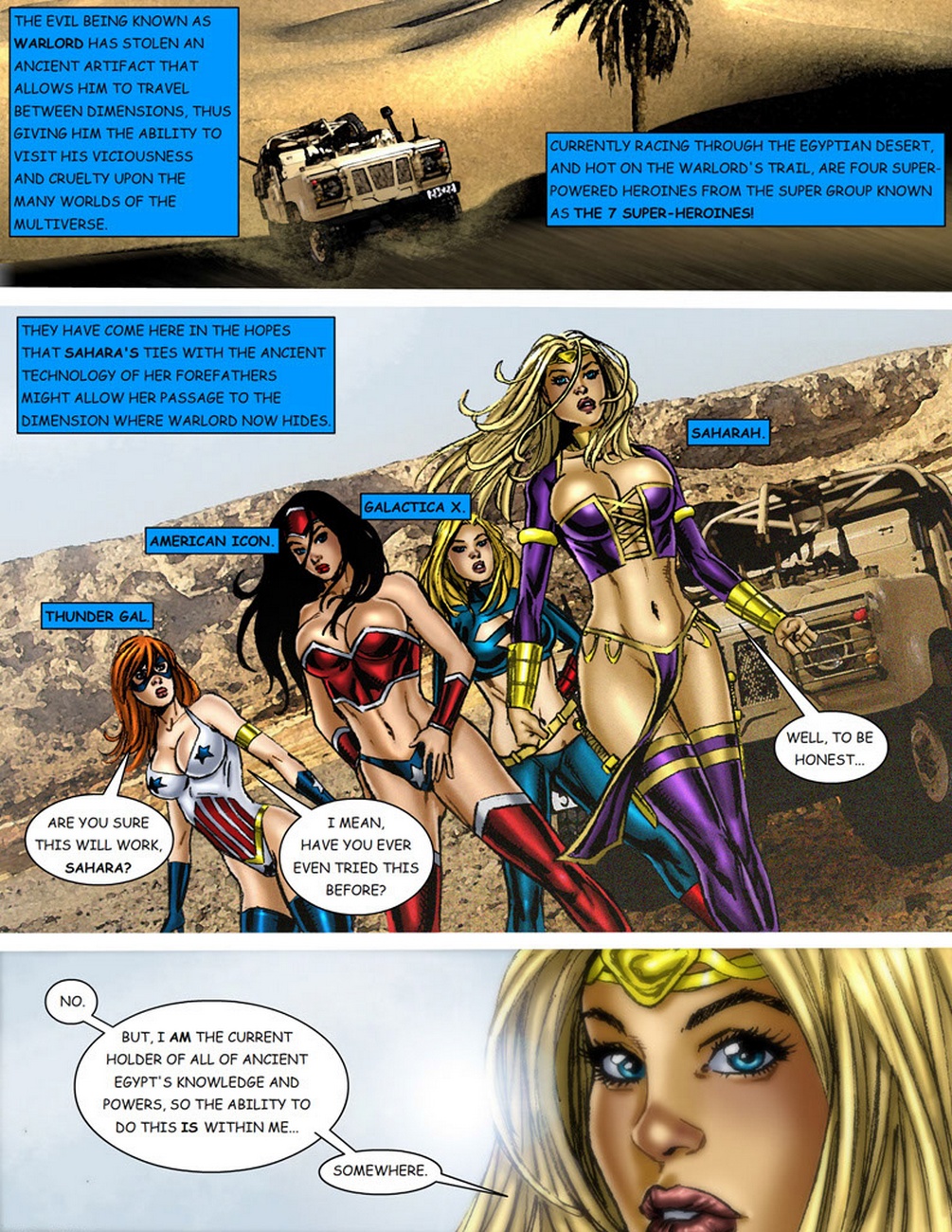 9 Superheroines VS Warlord 1 Porn Comic Page 002 