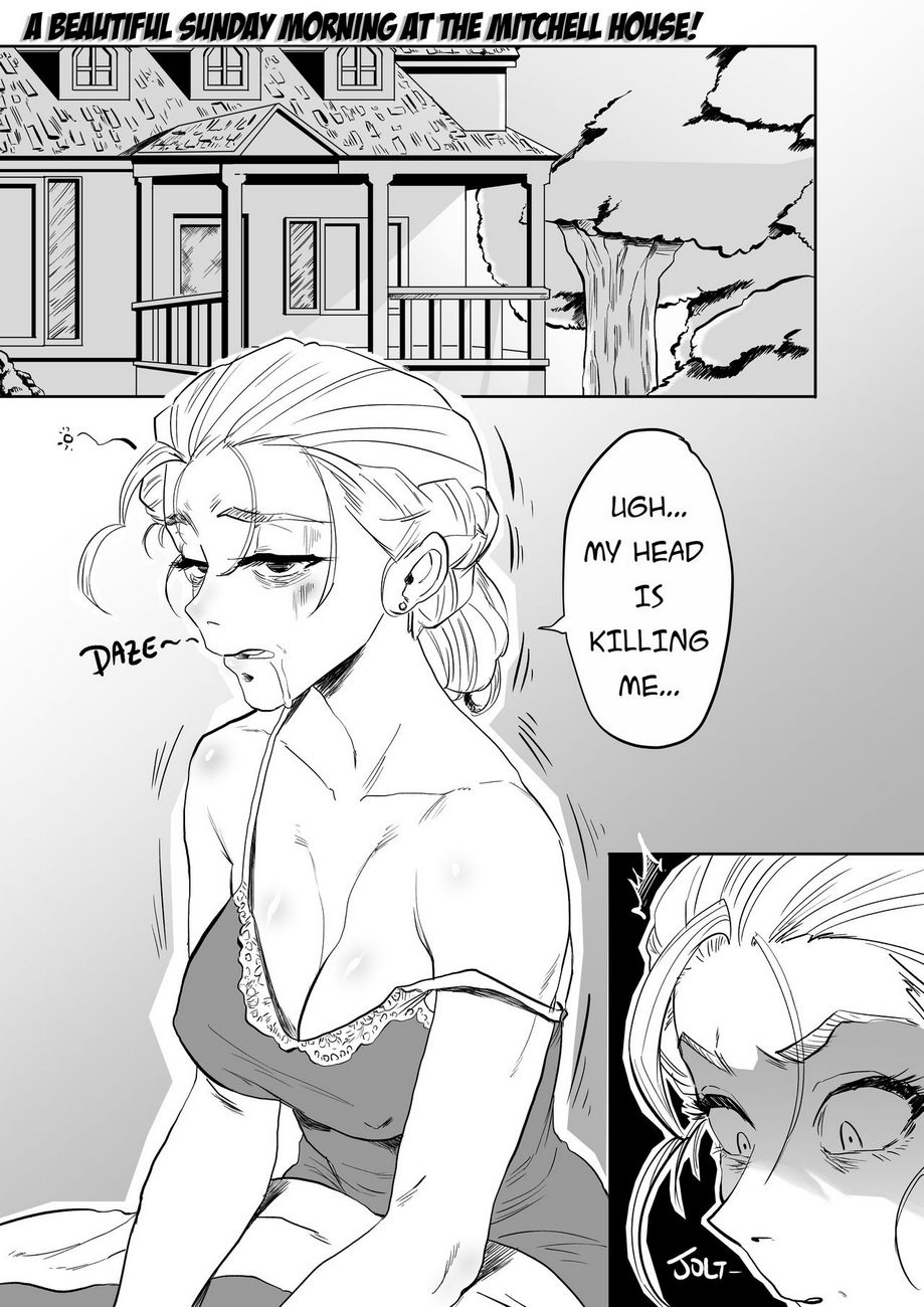 A Menacingly Sexy Mom & Son Date Manga Comic - Page 002