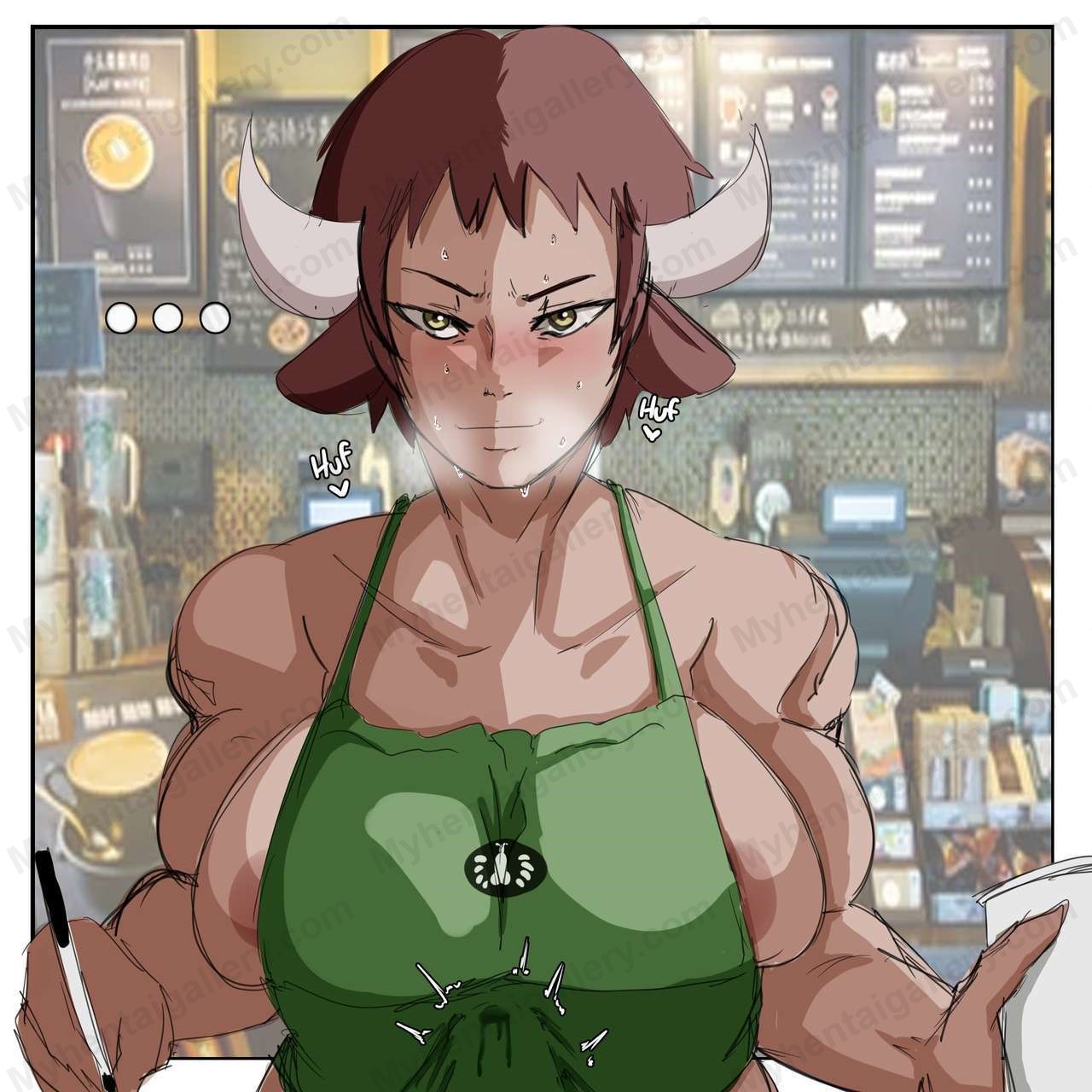 A Minotaur Works At Starbucks Porn Comic - Page 003