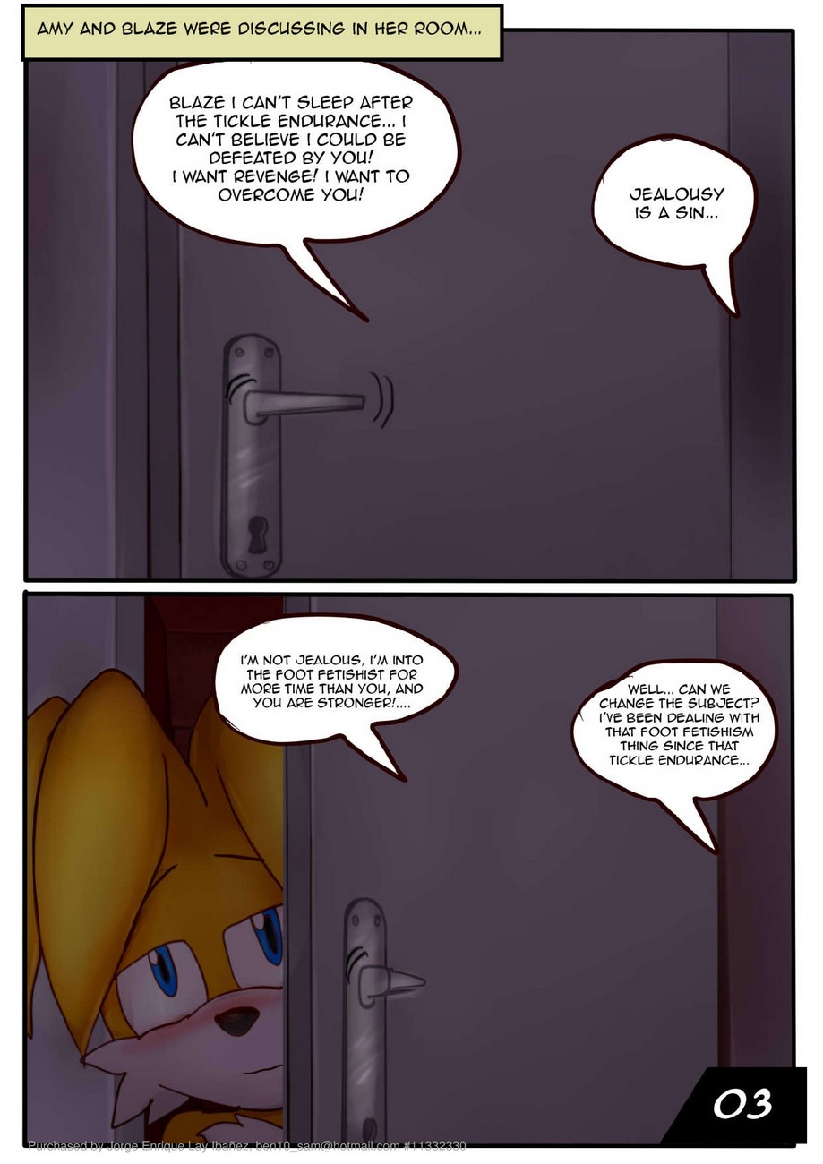 Amy And Blaze - Tickle Endurance Porn Comic - Page 003