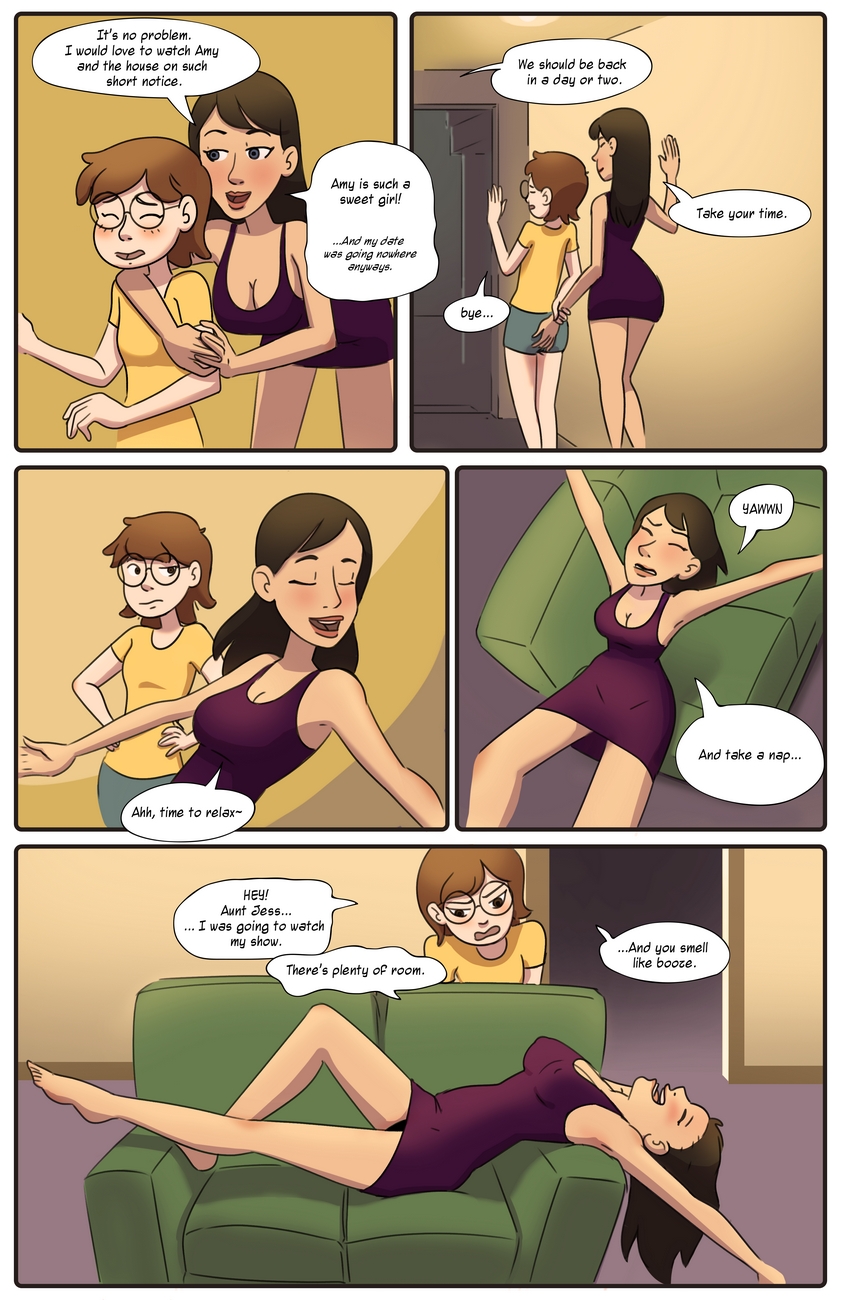 Aunt Stayover Porn Comic - Page 001