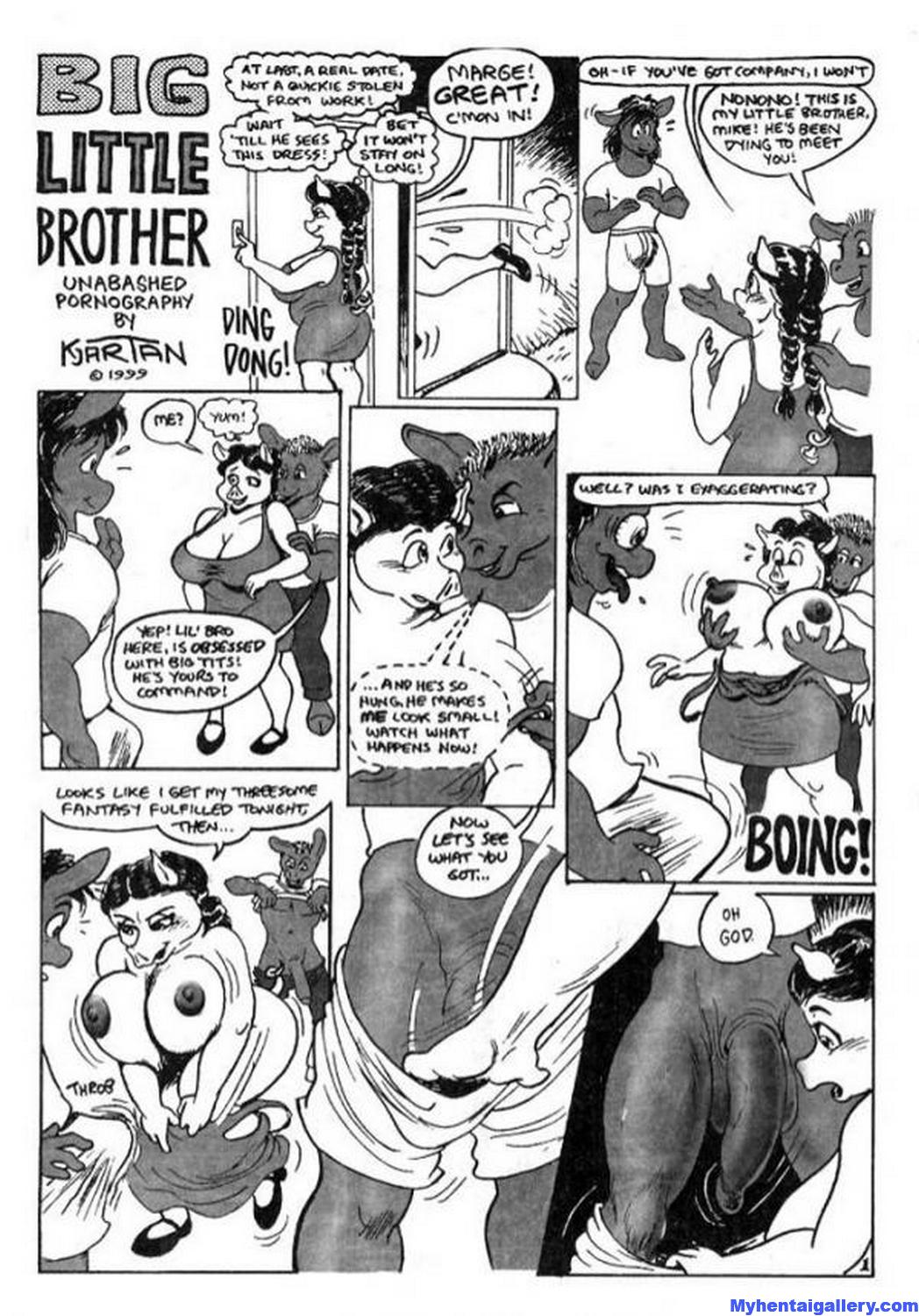 Big Little Brother Porn Comic - Page 001