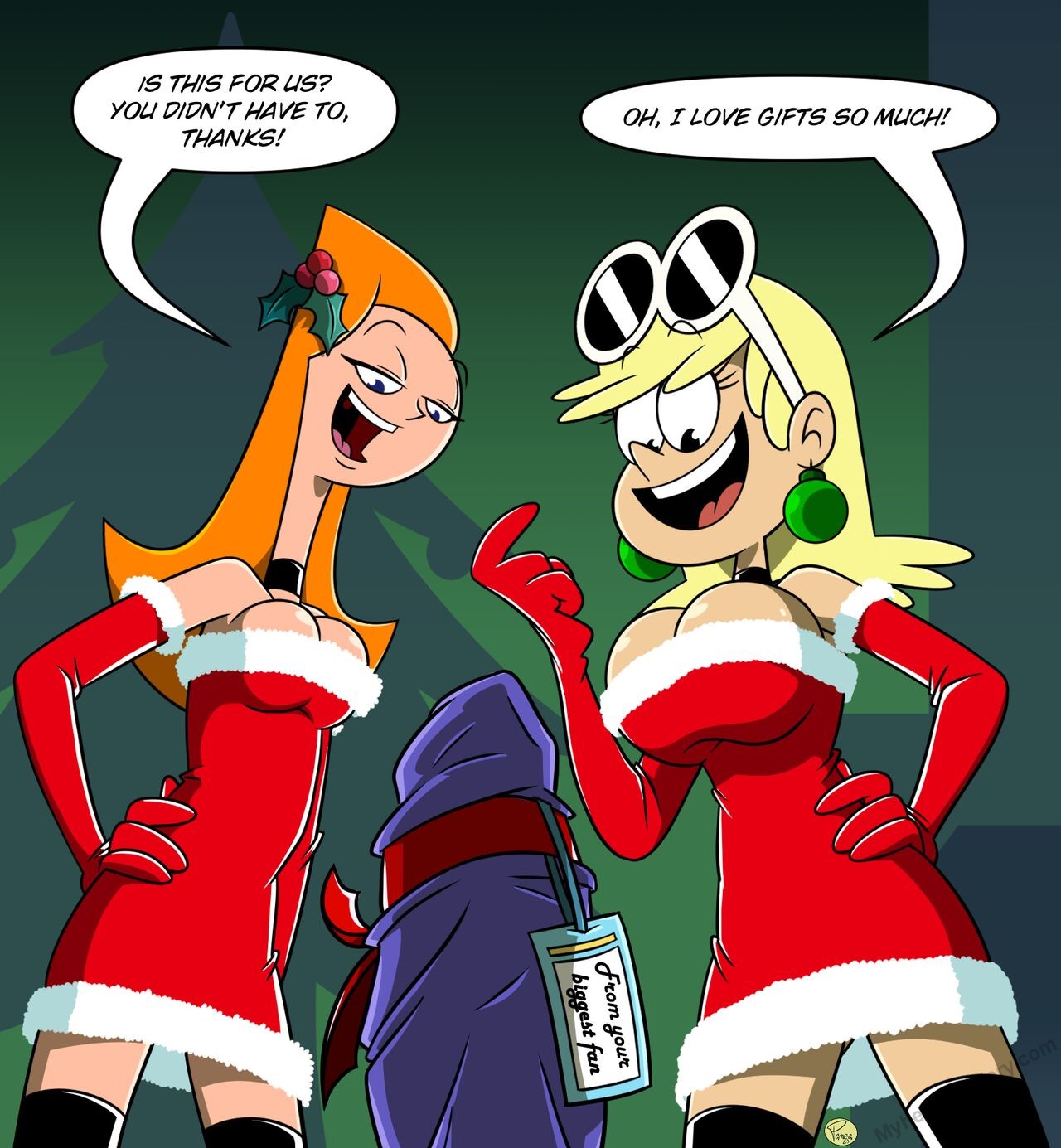 Candace & Leni - Merry Christmas Porn Comic - Page 002_4