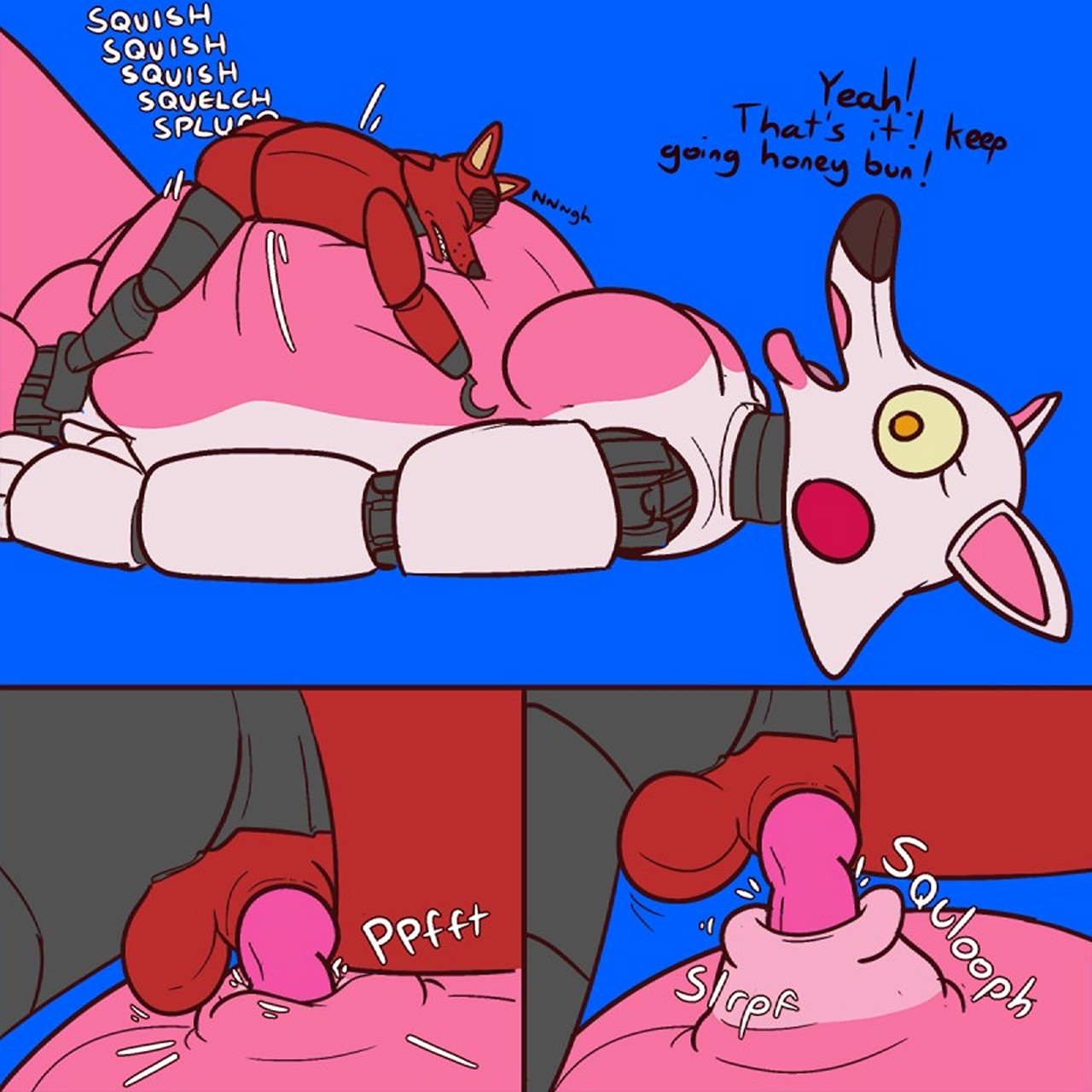 Foxy & Mangle - Belly Cumflation Porn Comic - Page 005