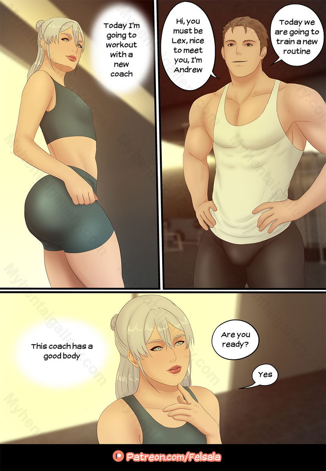 1039px x 1500px - Gym Workout Porn Comic - Page 003