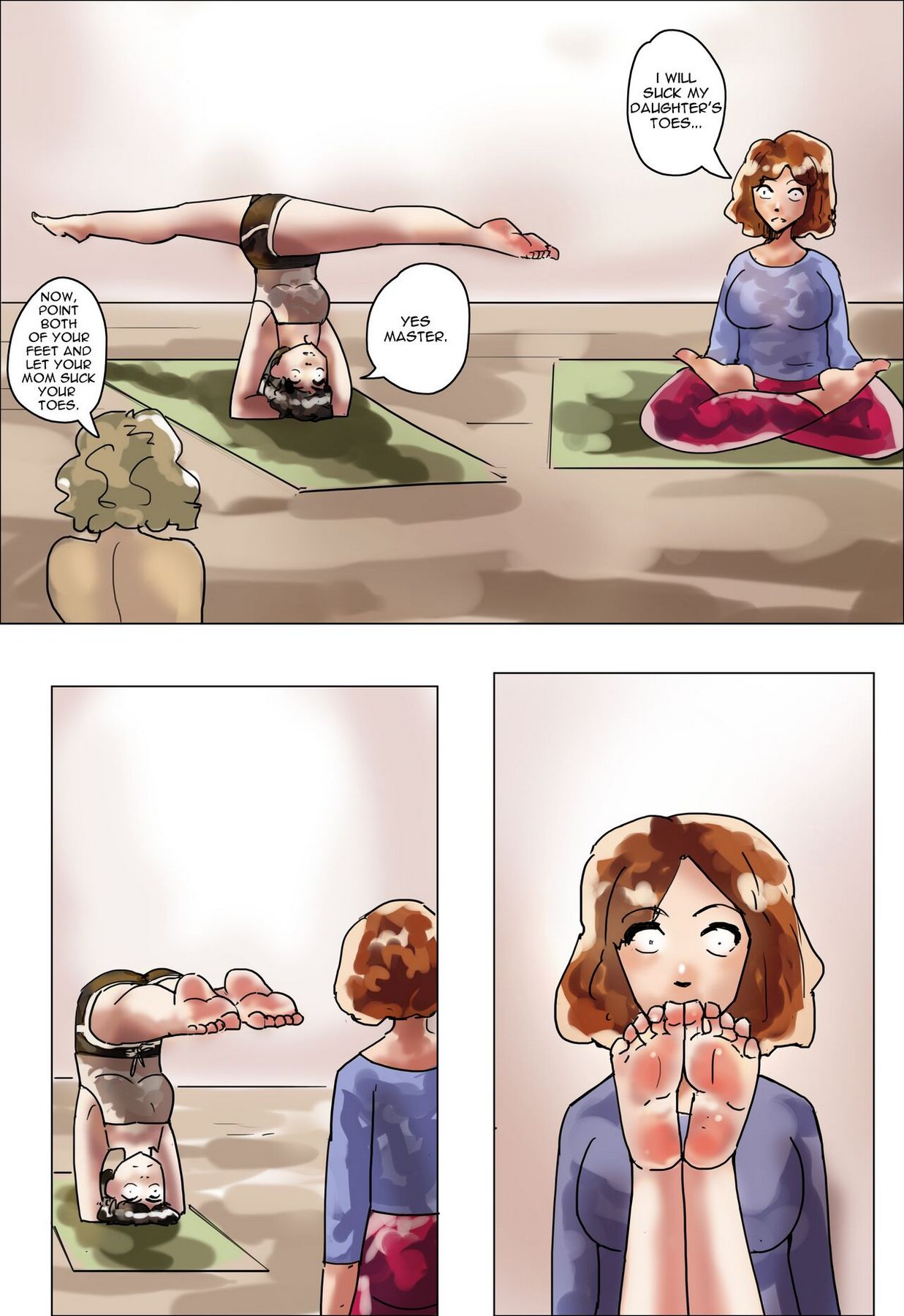 Hypno Yoga - Mother And Daughter Porn Comic - Page 004