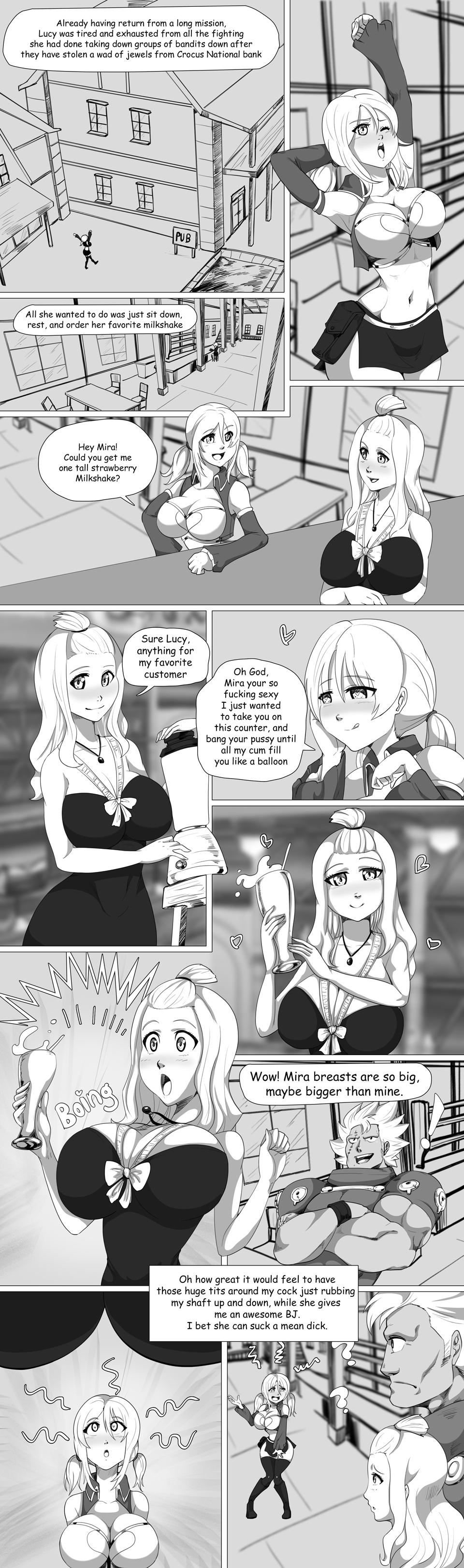 Lucy x Mirajane Porn Comic - Page 001