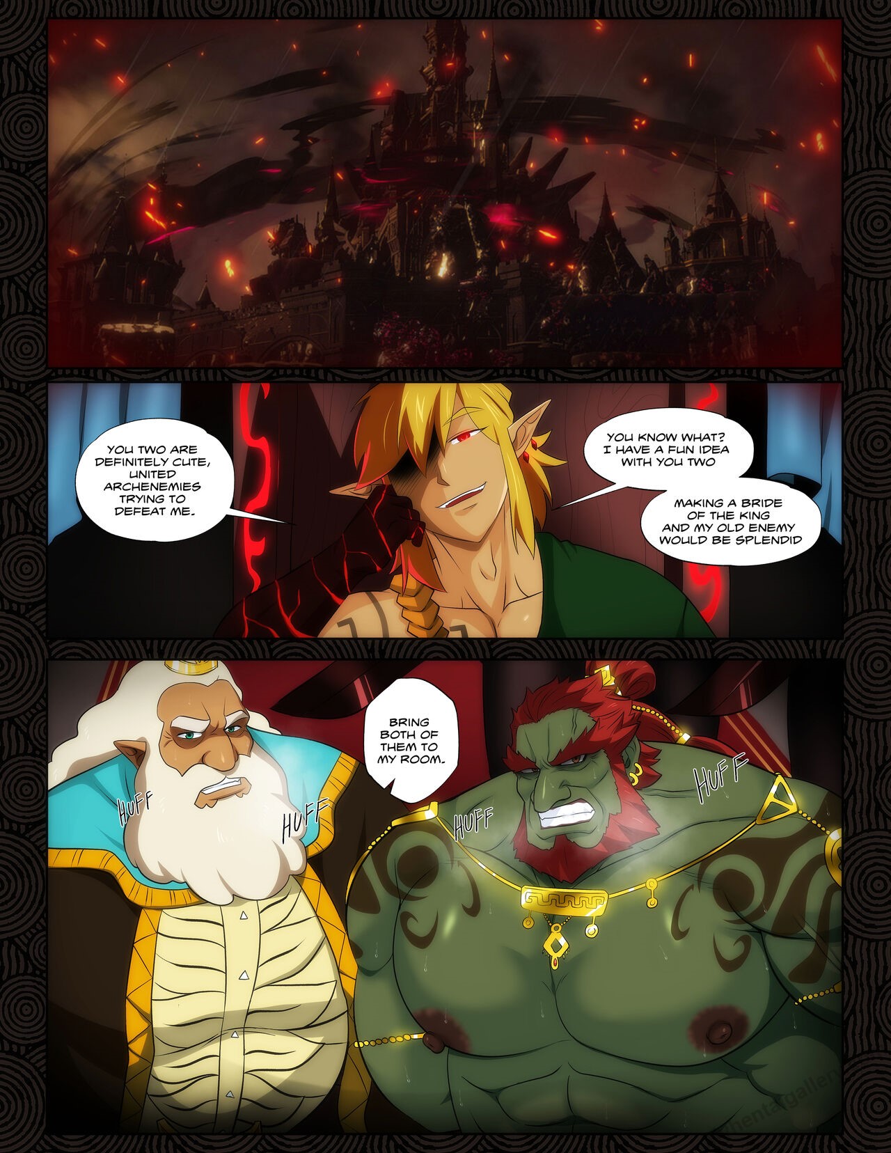 Passion In The Kingdom - Link X Ganondorf And King Rhoam Porn Comic - Page  002_4