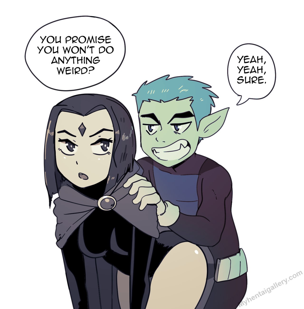 Raven x Beast Boy - Interspecies Porn Comic - Page 001