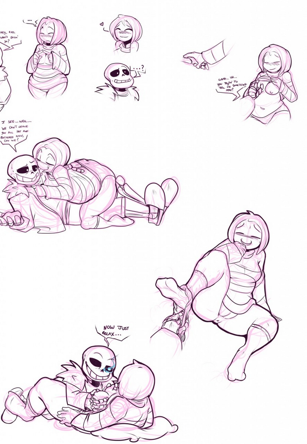 Sans x Frisk x Papyrus Porn Comic - Page 001