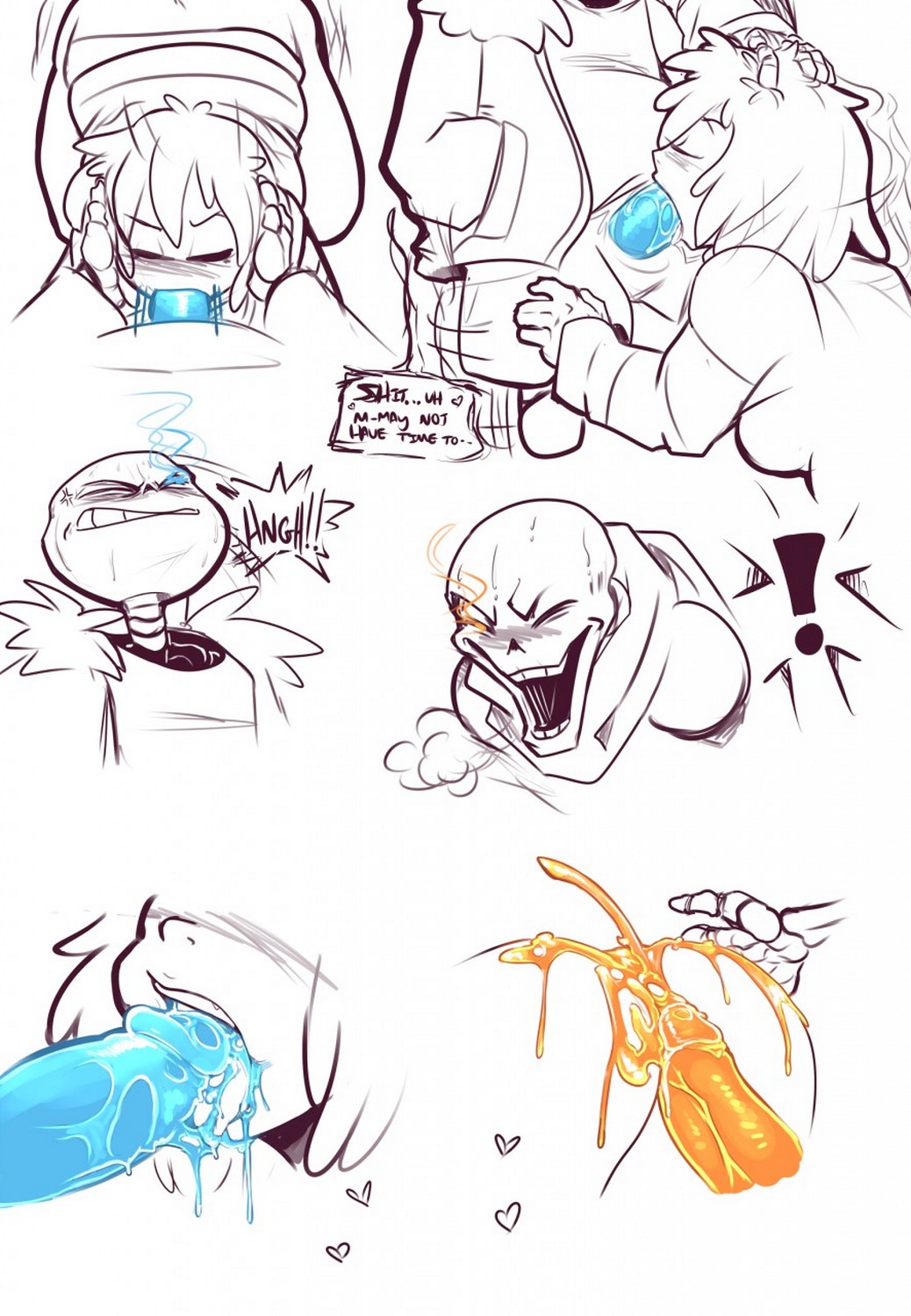 Sans x Frisk x Papyrus HD Hentai Porn Comic - 010