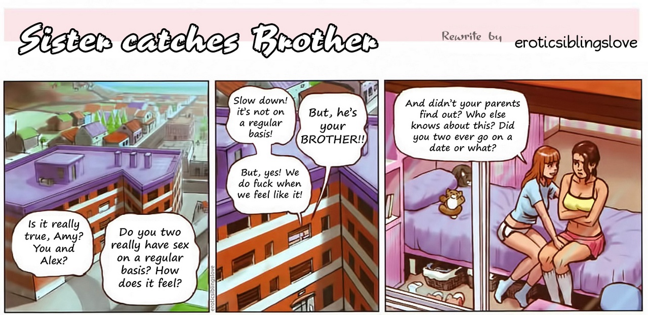 Brothers Fuck Sisters Comics - Sister Catches Brother HD Hentai Porn Comic - 002