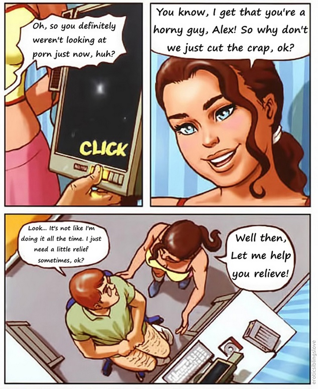 Sister Catches Brother Porn Comic - Page 007