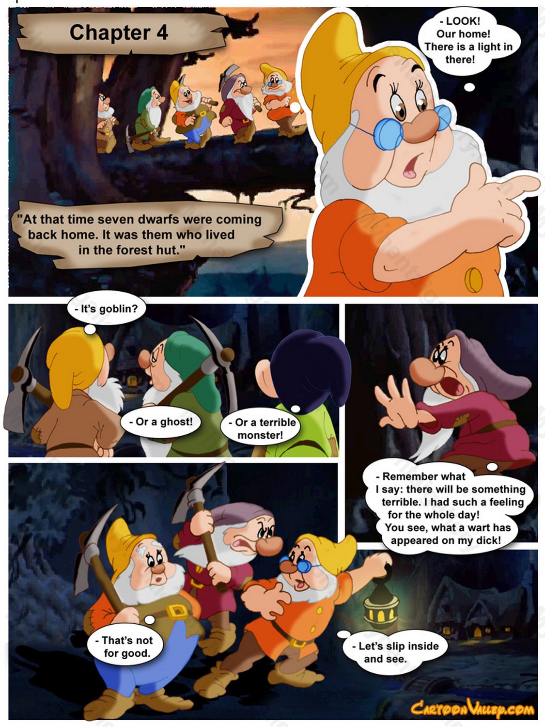 Snow White And The Seven Dwarf Queers 4 Porn Comic - Page 002