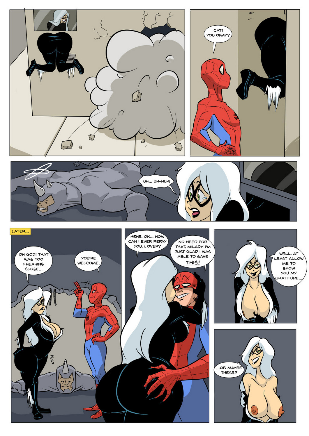 Spider-Man And Black Cat HD Hentai Porn Comic - 003