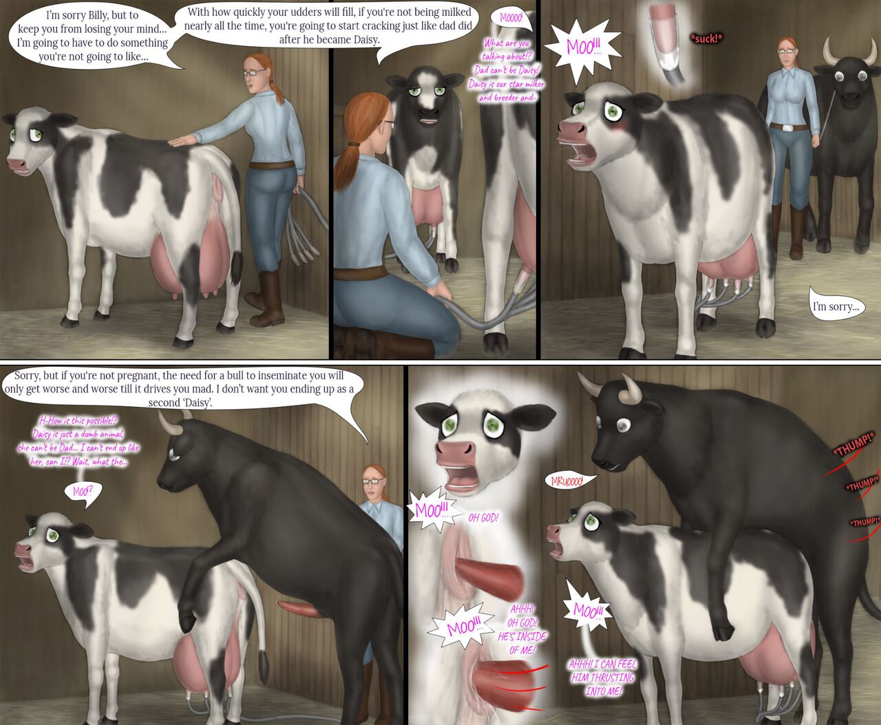 hentai monster dady animal birth pregnand The Enhanced Bovine Hormones (Birth Ending) Manga Comic - Page 003