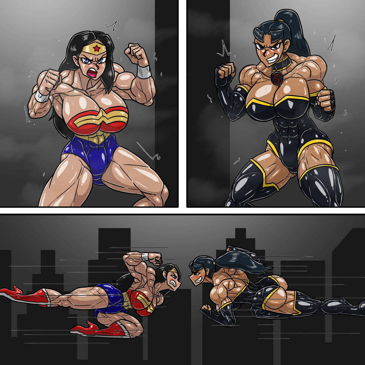 Wonder Woman vs Super Woman Porn Comic - Page 001