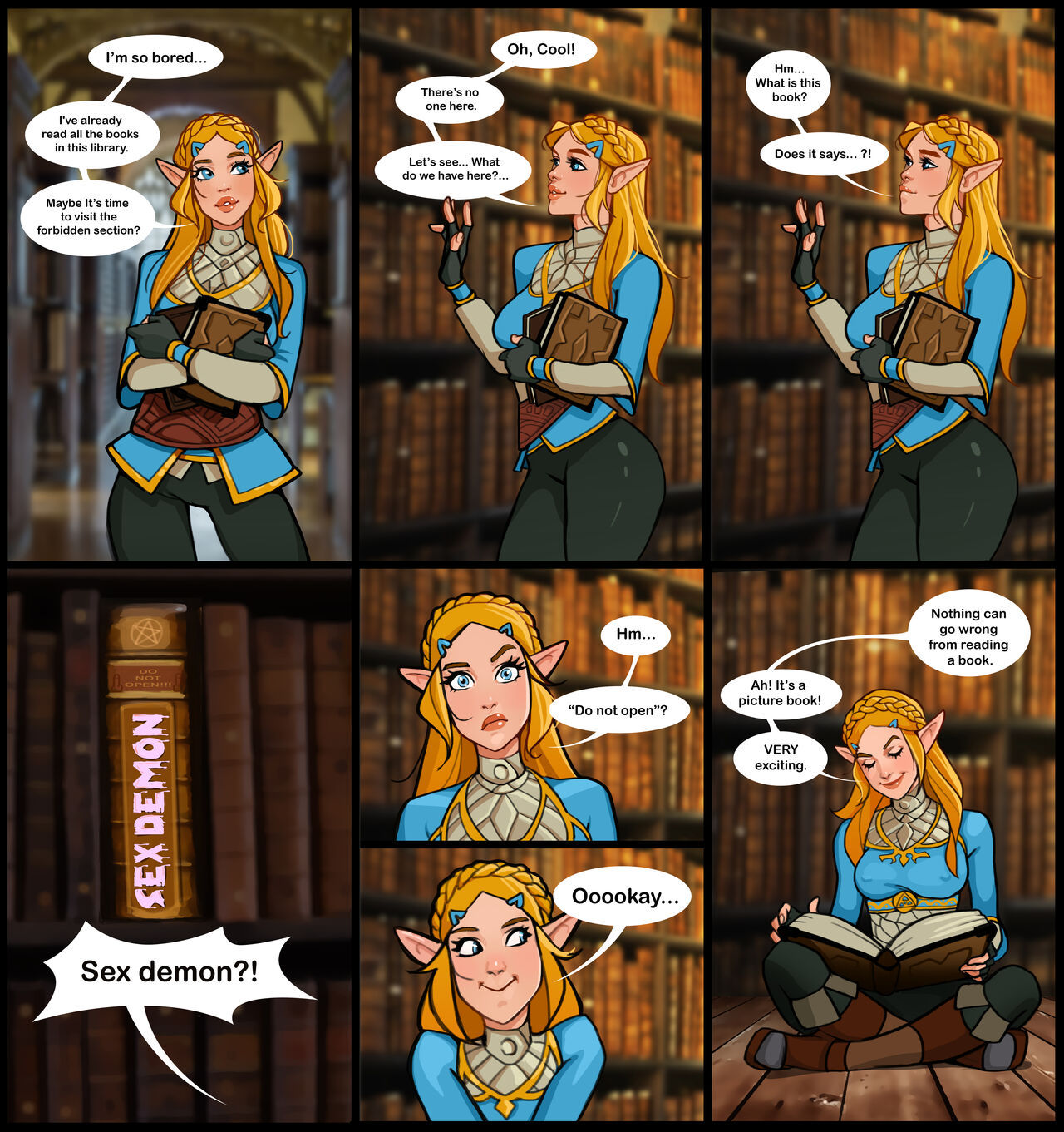 Zelda In A Library HD Hentai Porn Comic - 001